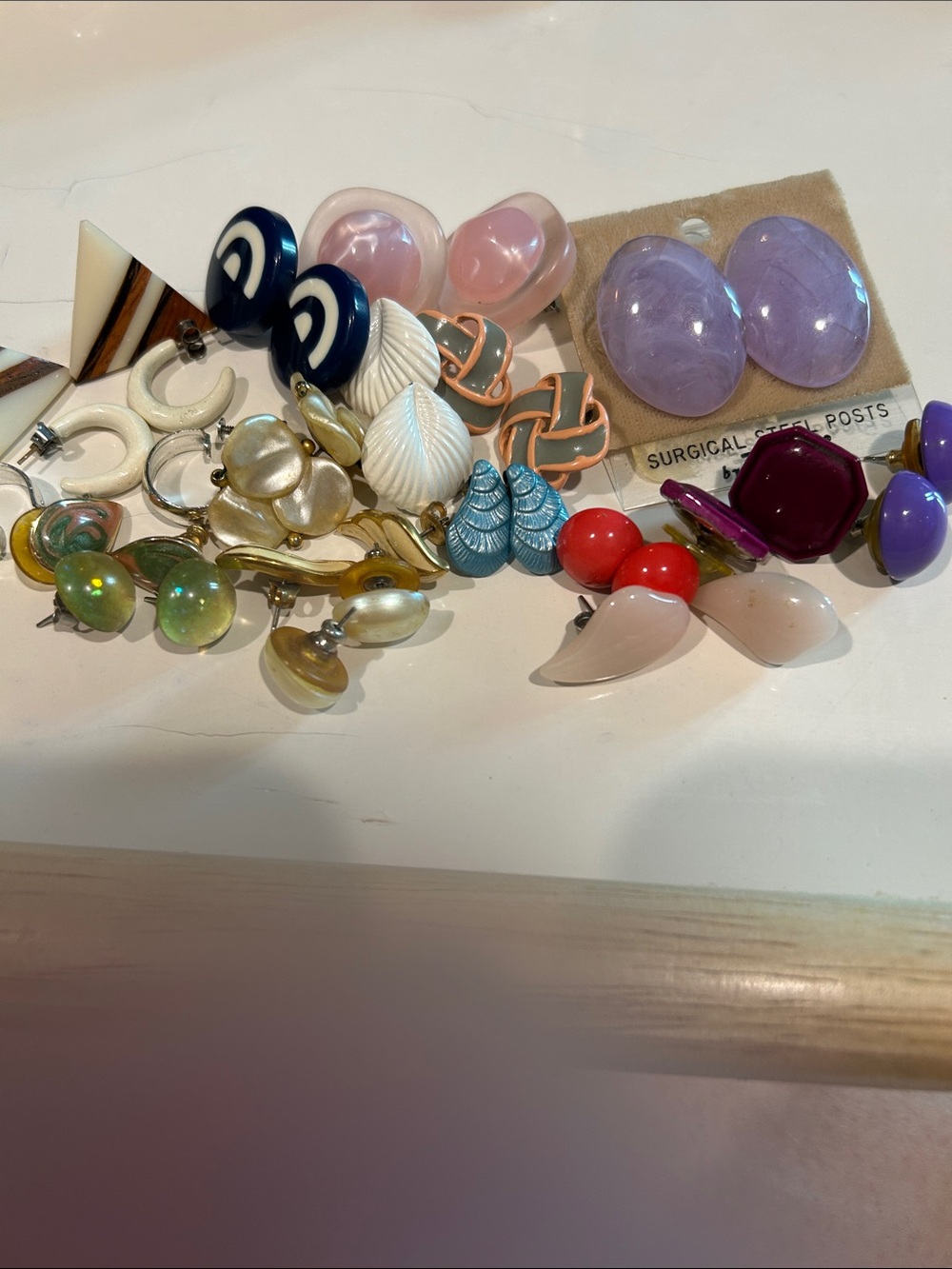 Vintage Fashion Assorted Earrings from 1970’s-1990’s All have backs 1 unpierced